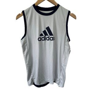 NWT Adidas Boys CLIMACOOL Moisture Wicking Jersey Style Sleeveless Shirt M 10/12